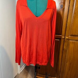 NWT - Marina Rinaldi Voyage Red V-Neck Sweater - Size XL/size 20